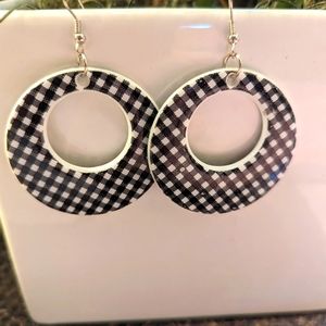 Black and White Checkered Earrings